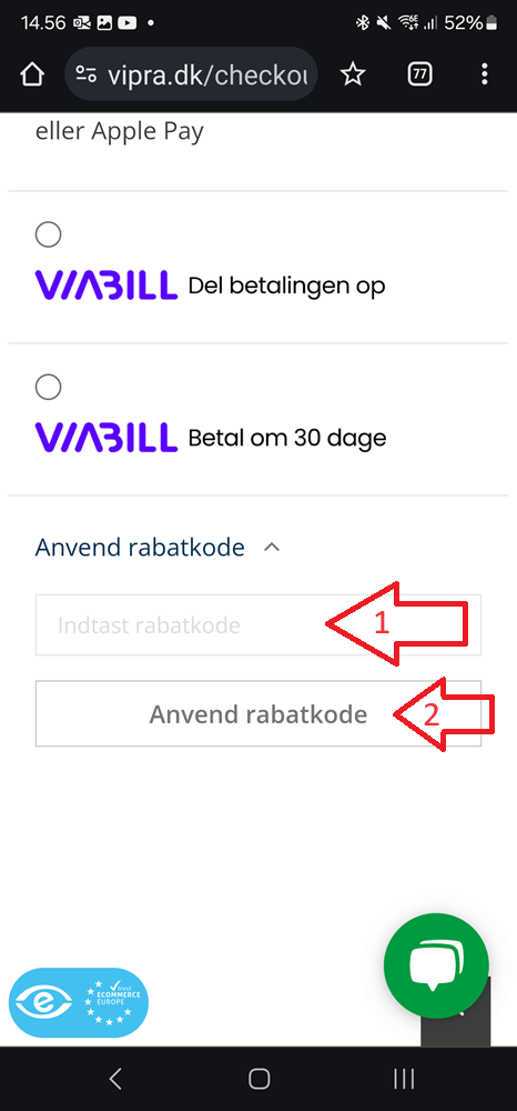 Hvordan anvender jeg min rabatkode på Mobil?